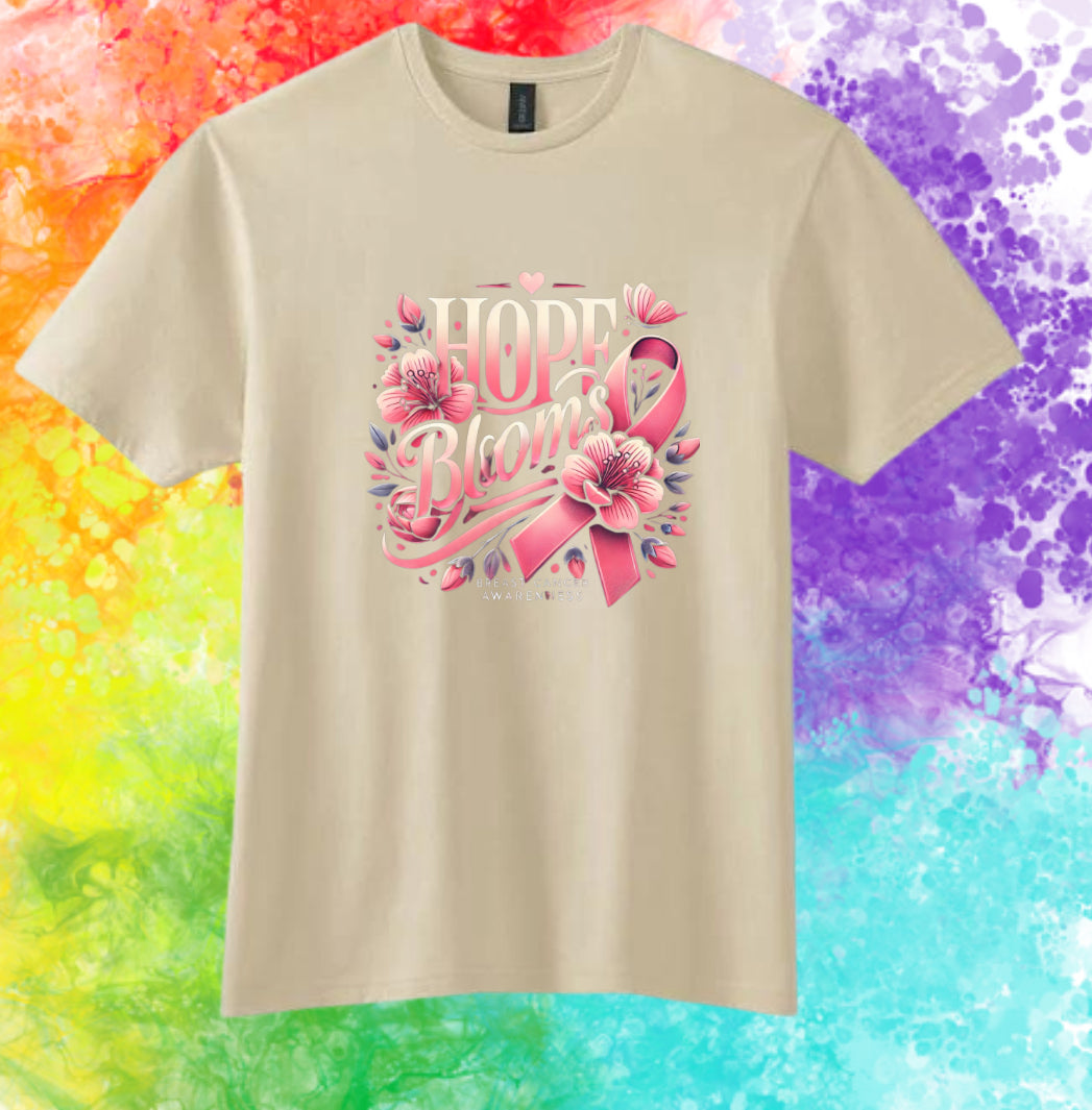 Breast Cancer Awareness T-shirt: Hope Blooms