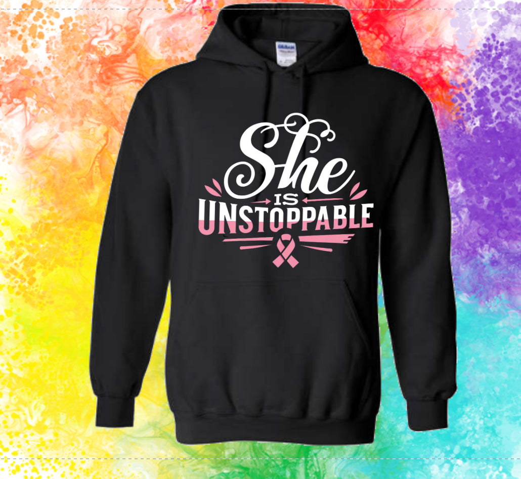 Breast Cancer Awareness Hoodie: She's Unstoppable