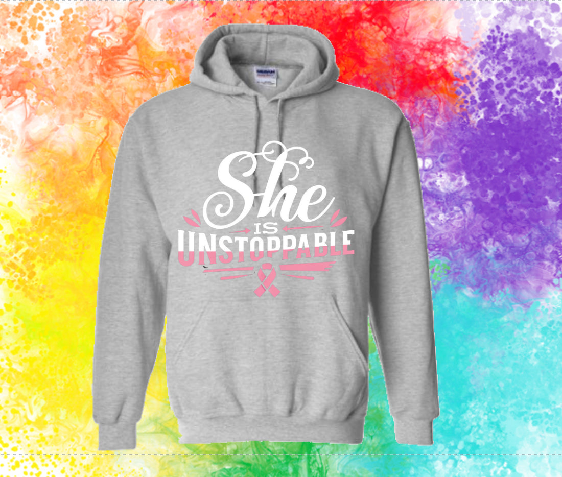 Breast Cancer Awareness Hoodie: She's Unstoppable