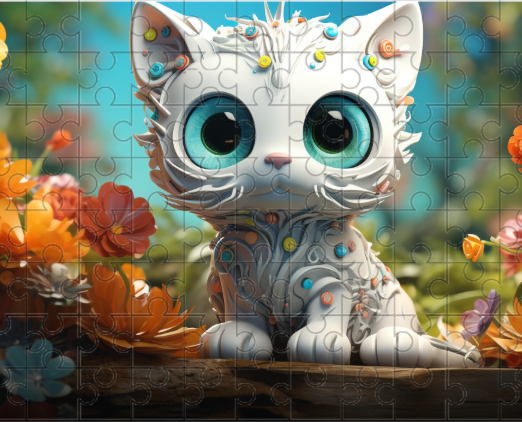 120pc Puzzle: Kitten Green Eyes