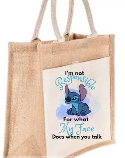 Tote Bag w/Canvas Pocket: I'm Not Responsible