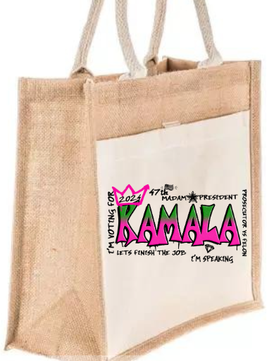 Tote Bag w/Canvas Pocket: K. Harris 47th President