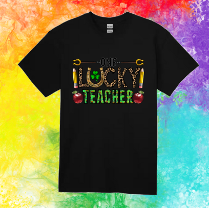 Short Sleeve T-shirt: St. Patrick - One Lucky Teacher