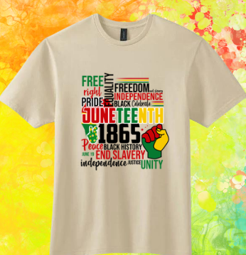 Short Sleeve T-shirt: Juneteenth 'Play of Words'