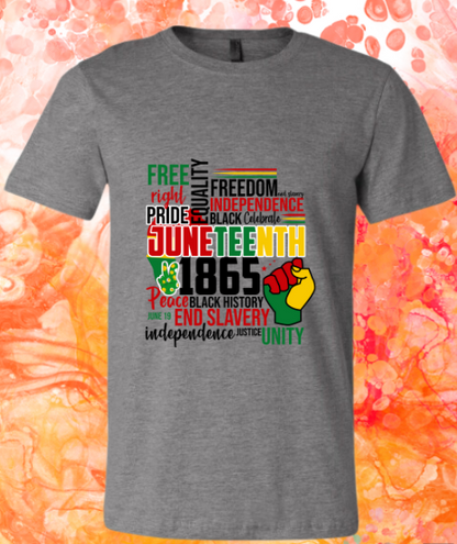 Short Sleeve T-shirt: Juneteenth 'Play of Words'