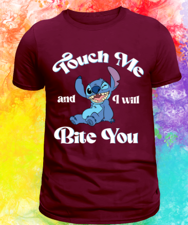 Short Sleeve Shirt - Touch Me & I Will Bite You - Stitch