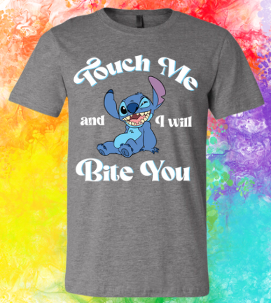 Short Sleeve Shirt - Touch Me & I Will Bite You - Stitch