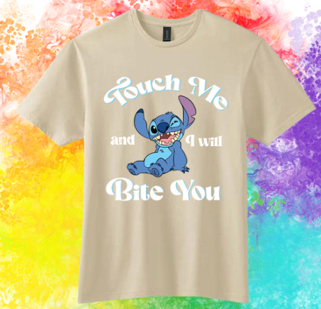 Short Sleeve Shirt - Touch Me & I Will Bite You - Stitch