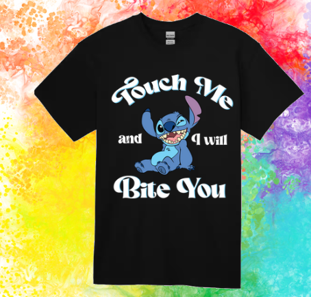 Short Sleeve Shirt - Touch Me & I Will Bite You - Stitch