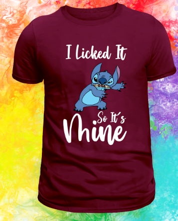 Short Sleeve Shirt - I Licked It So It's Mine - Stitch