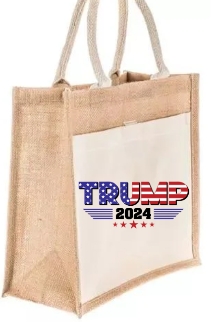 Tote Bag w/Canvas Pocket: Trump 2024