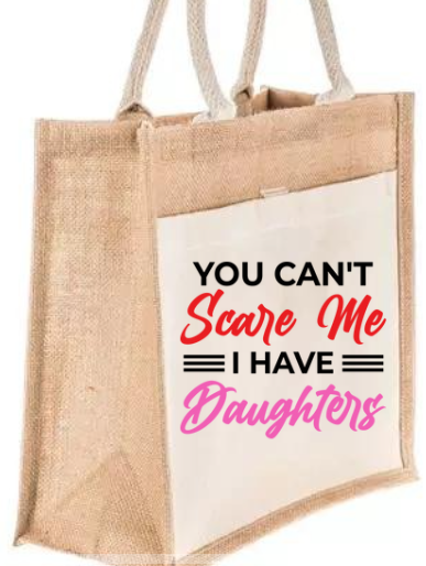 Tote Bag w/Canvas Pocket: You Can't Scare Me